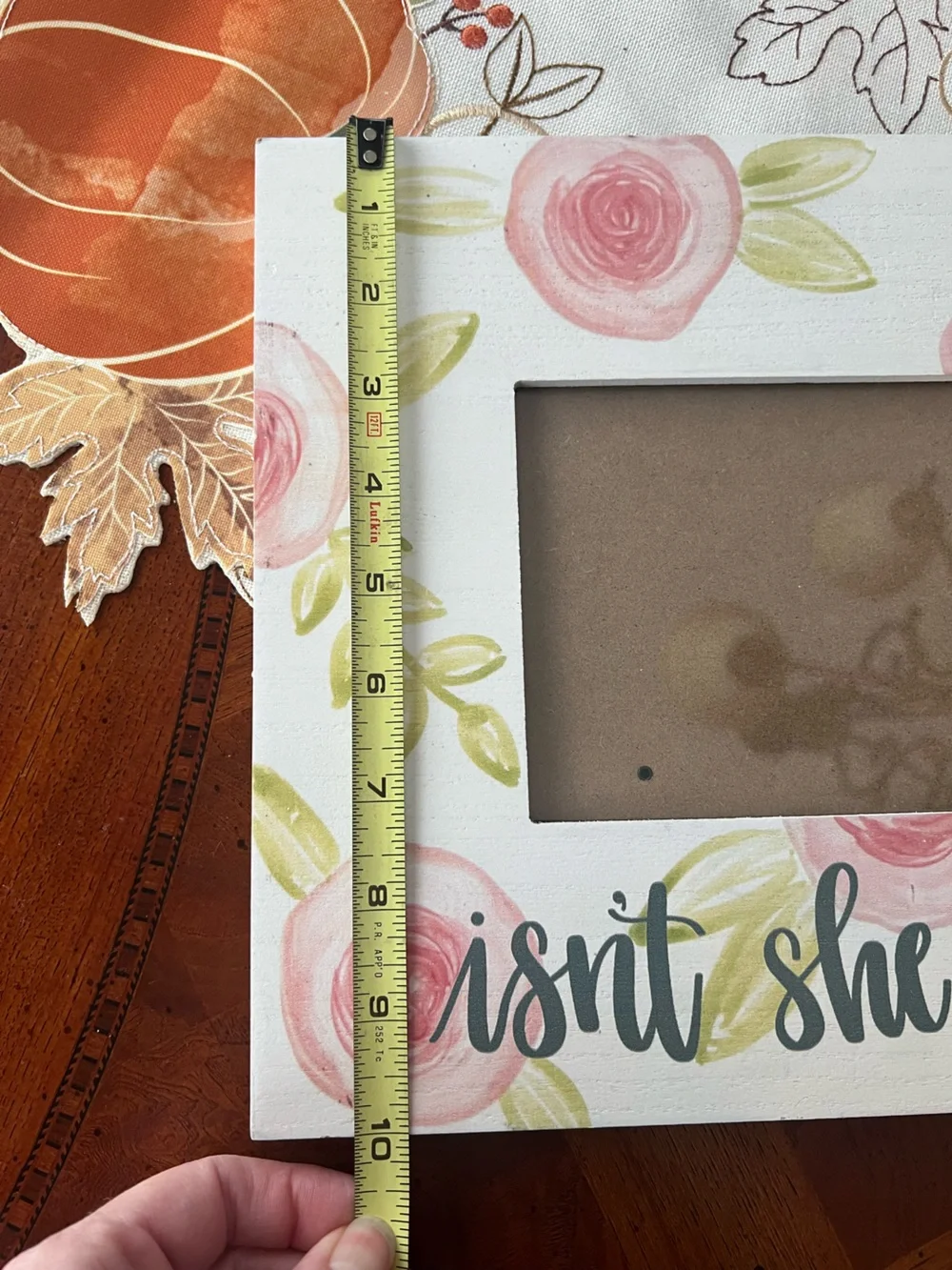 Glory Haus Isn’t She Lovely Floral Wood 5x7 Photo Frame NWOT
